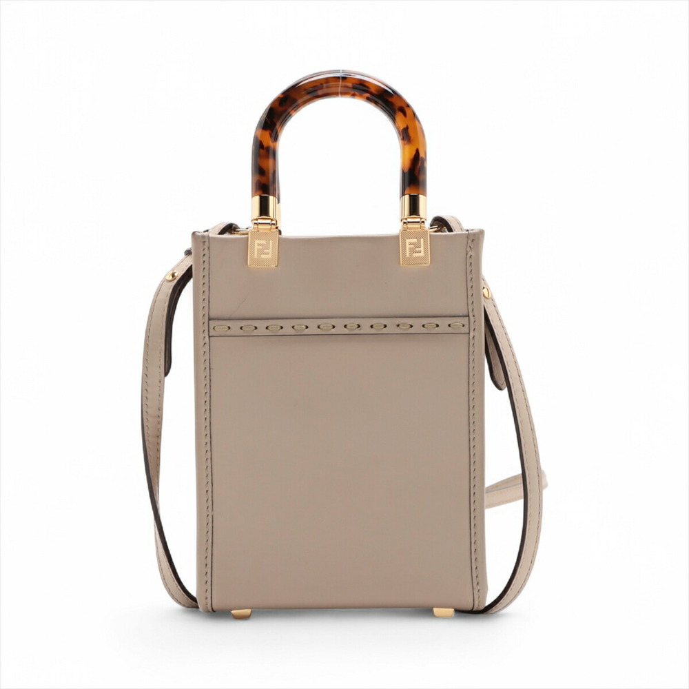 Fendi Sunshine Python Leather Handbag Shopper Gray